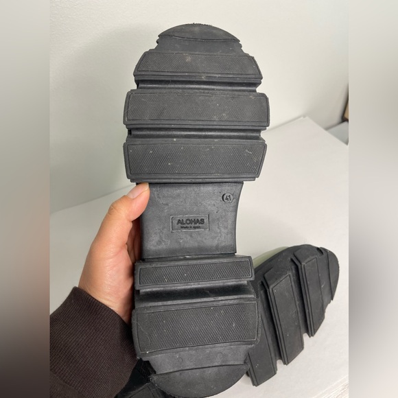 Alohas Trailblazer Leather Loafers Dusty Olive Sz 41 / 10.5 Chunky Platform - Picture 8 of 8